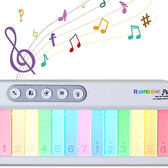 Baby Piano Toy Music & Sound Light Up Musical Toys for Toddlers 1-3, Early Learn - Picture 6 of 13